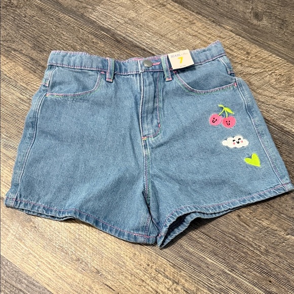 Wonder Nation Kids Embroidered Denim Shorts Set - Picture 9 of 16